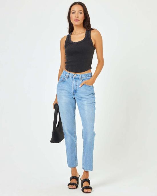  엘스페이스 민소매 티셔츠 L스페이스 애쉬 탱크 블랙 - L SPACE