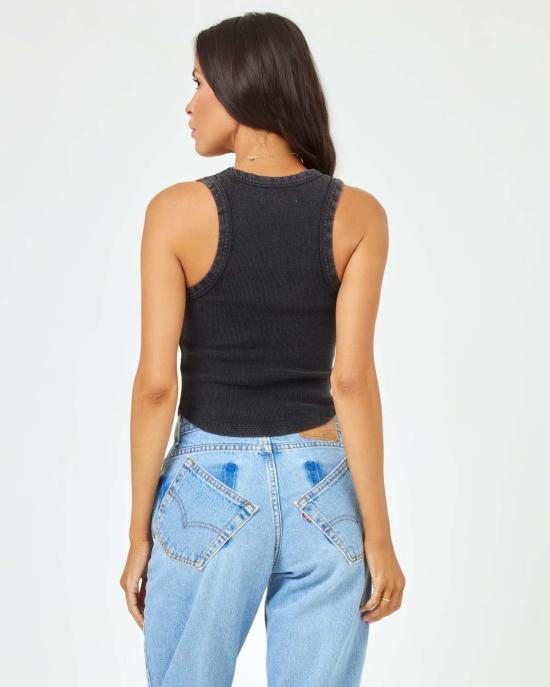  엘스페이스 민소매 티셔츠 L스페이스 애쉬 탱크 블랙 - L SPACE