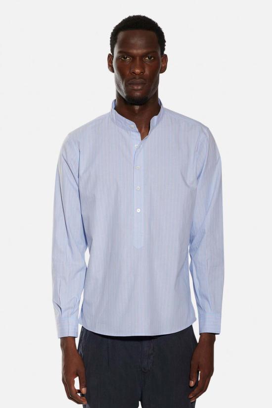  Blue&Cream 긴팔 셔츠 블루&크림 가브리 팝 오버  스카이/핑크 스트라이프