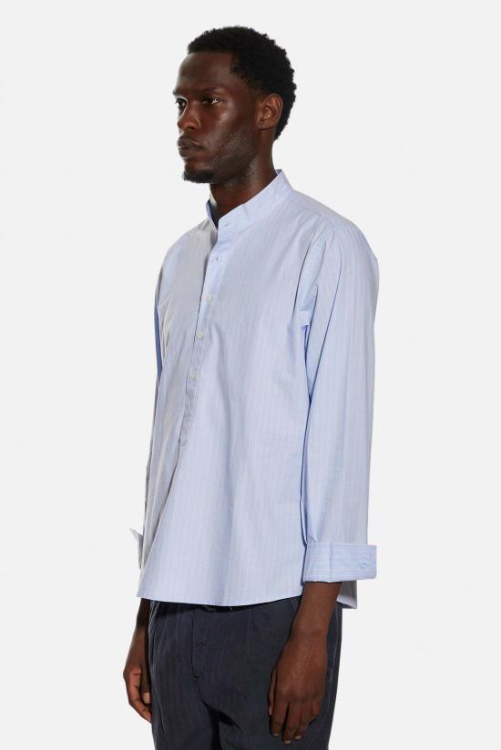  Blue&Cream 긴팔 셔츠 블루&크림 가브리 팝 오버  스카이/핑크 스트라이프 - BLUE&CREAM