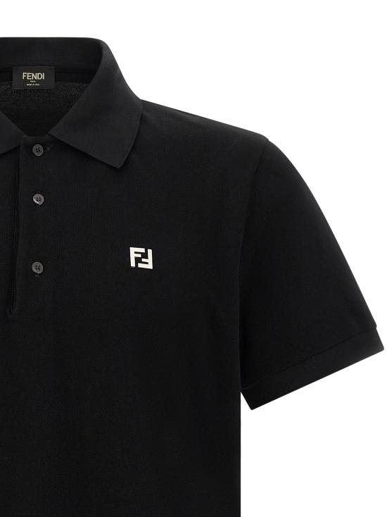 26FW 펜디 FF 메탈 피케 폴로 티셔츠 FY0985AUA5F0QA1 Black - FENDI
