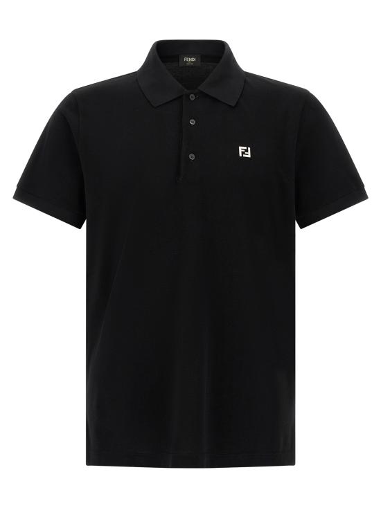 26FW 펜디 FF 메탈 피케 폴로 티셔츠 FY0985AUA5F0QA1 Black