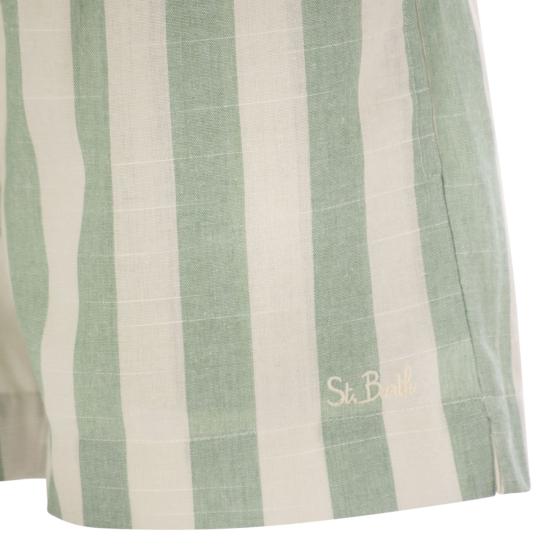 25SS 세인트바쓰 숏팬츠 MEA002 WHITE GREEN - MC2 SAINT BARTH