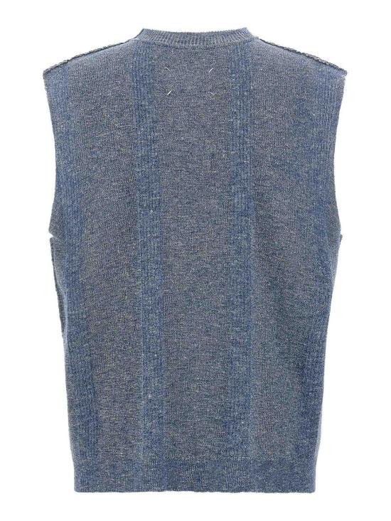  마르지엘라 니트 베스트 S50FB0107M13097529F Light Blue - MAISON MARGIELA