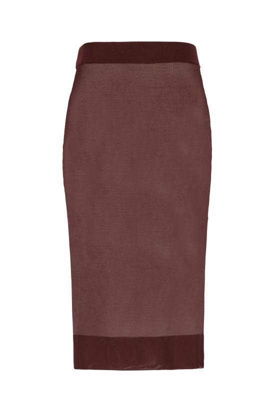 24FW 생로랑 스커트 811119Y75YK 5080 Prugna - SAINT LAURENT