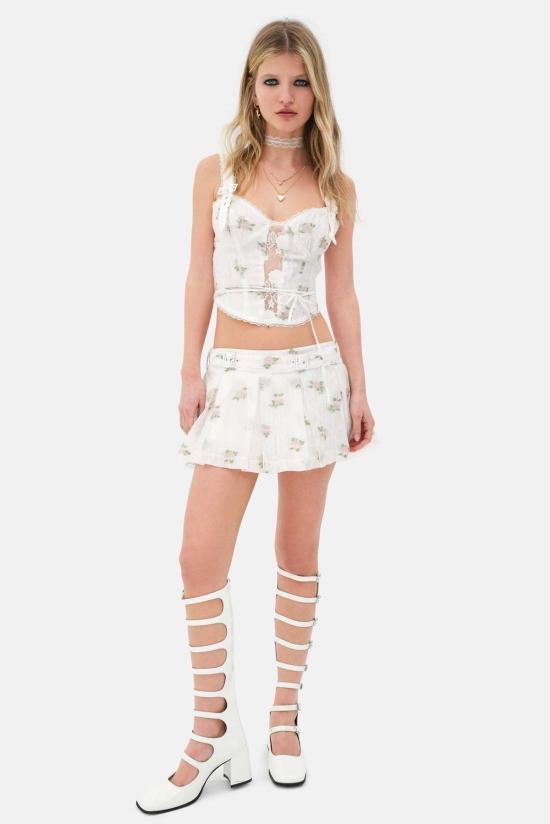  포러브앤레몬스 민소매 티셔츠 포 러브 앤 레몬스 타샤 탑 화이트 - FOR LOVE & LEMONS