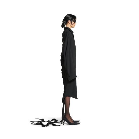 25SS 발렌시아가 미디 원피스 831216TSO28 1000 BLACK - BALENCIAGA