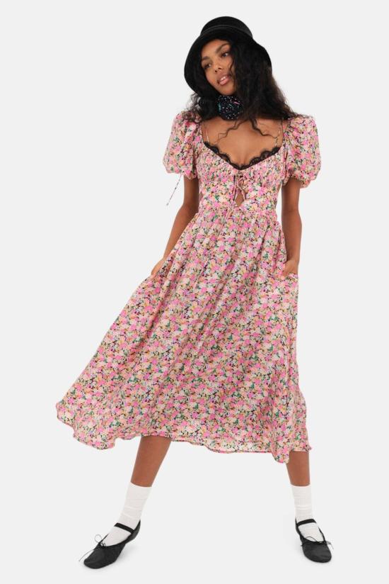  포러브앤레몬스 숏 원피스 For Love And Lemons 이사도라 미디 드레스 멀티