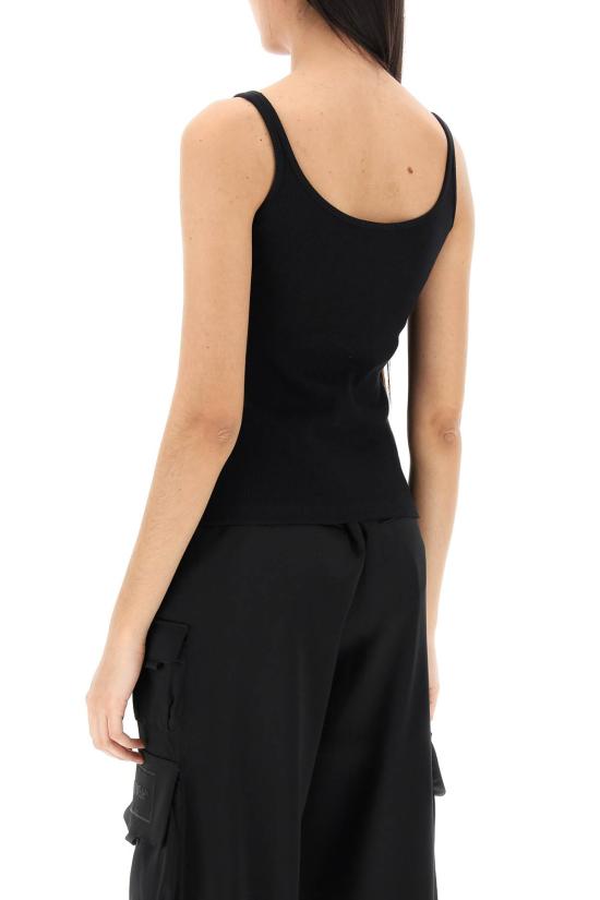 25SS 오프화이트 민소매 티셔츠 OWAD072C99JER002 1001 BLACK - OFF WHITE