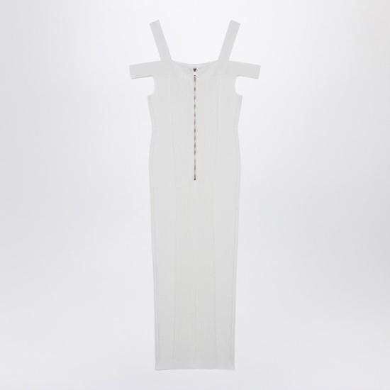 24FW 발망 미디 원피스 DF1RJ155KF24 0FA WHITE - BALMAIN