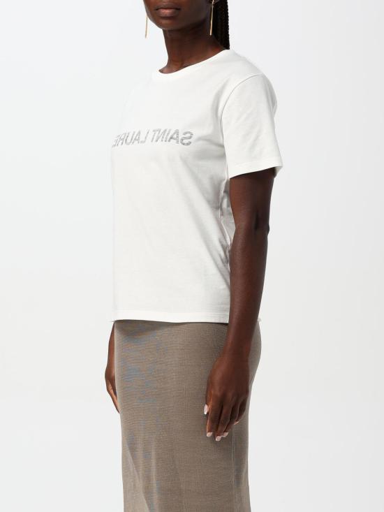 25SS 생로랑 반팔 티셔츠 665234Y37AW 9744 White - SAINT LAURENT