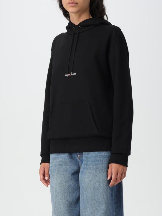 25FW 생로랑 리브 고쉬 로고 후드 677256YB2EZ 1035 Black - SAINT LAURENT