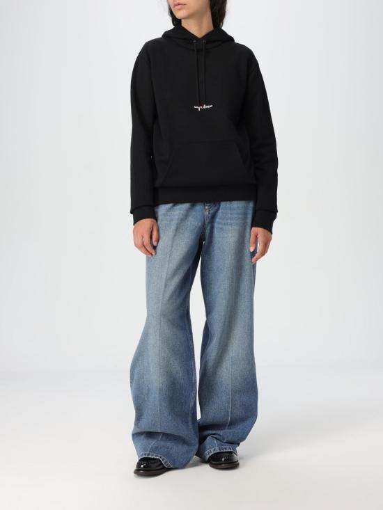 25FW 생로랑 리브 고쉬 로고 후드 677256YB2EZ 1035 Black - SAINT LAURENT