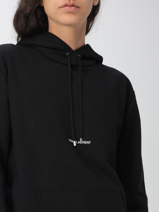 25FW 생로랑 리브 고쉬 로고 후드 677256YB2EZ 1035 Black - SAINT LAURENT