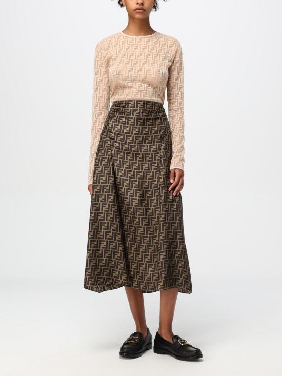 25SS 펜디 스커트 FQ7601A8G3 F1440 Mud - FENDI