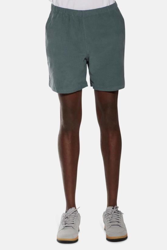  블루&크림 숏팬츠 밀라노 파인 코드 숏 워시드 티알