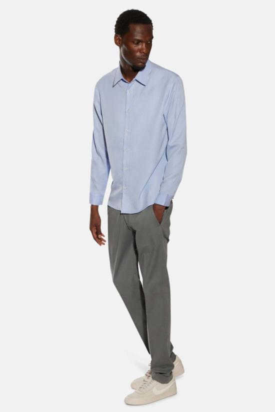  Blue&Cream 긴팔 셔츠 블루&크림 레이놀드 스웨이드 필 버튼업 - BLUE&CREAM