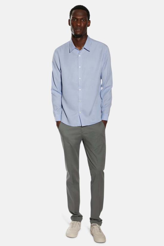  Blue&Cream 긴팔 셔츠 블루&크림 레이놀드 스웨이드 필 버튼업 - BLUE&CREAM