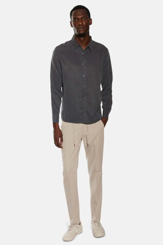  Blue&Cream 긴팔 셔츠 블루&크림 레이놀드 스웨이드 필 버튼업 - BLUE&CREAM