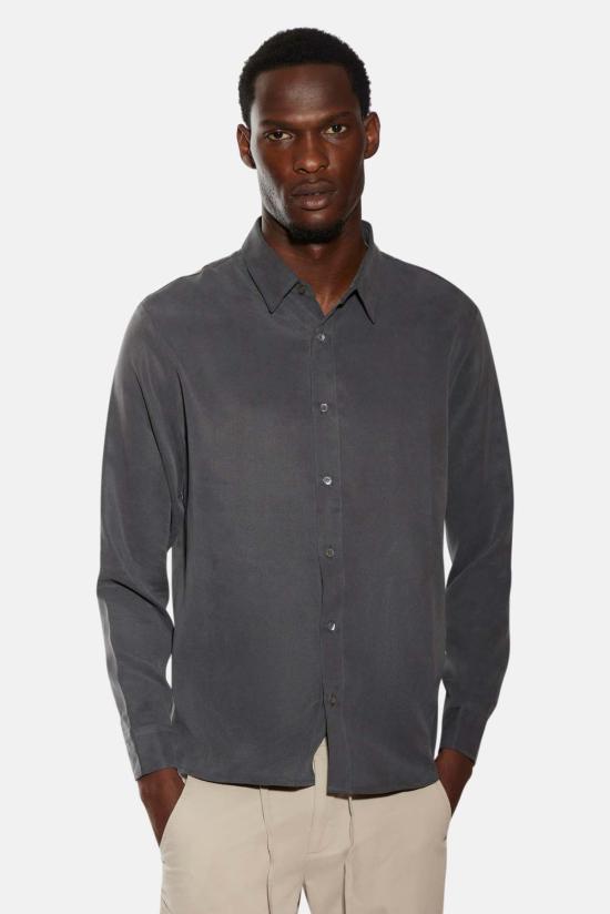  Blue&Cream 긴팔 셔츠 블루&크림 레이놀드 스웨이드 필 버튼업