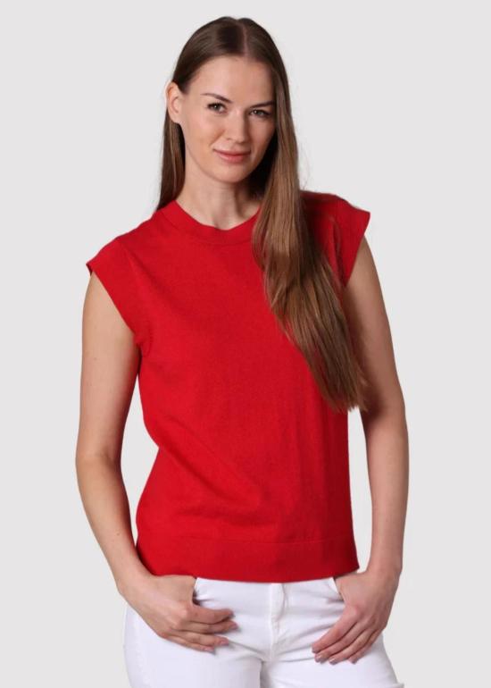  미니 로즈 반팔 티셔츠 수피마 코튼 캡 슬리브 크루 탑