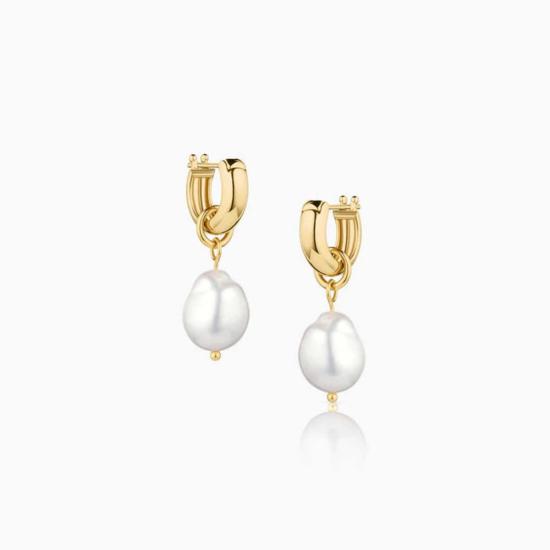  탯치 이어링 Thatch Petite Colette 진주 귀걸이 14k 골드 도금