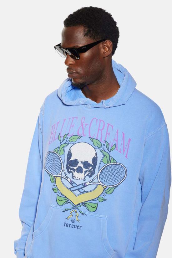  블루&크림 Blue&Cream Og 스컬 후디 Peri - BLUE&CREAM