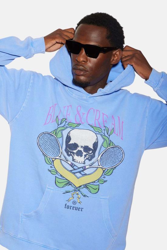  블루&크림 Blue&Cream Og 스컬 후디 Peri - BLUE&CREAM