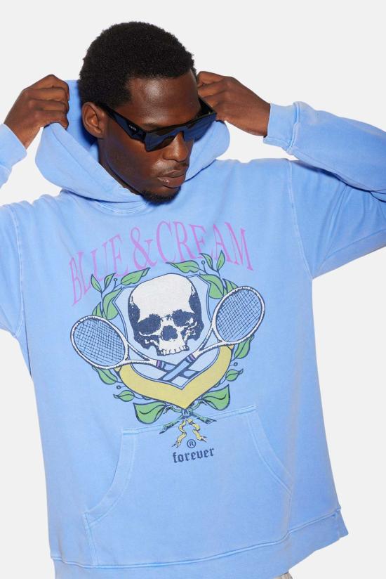  블루&크림 Blue&Cream Og 스컬 후디 Peri - BLUE&CREAM