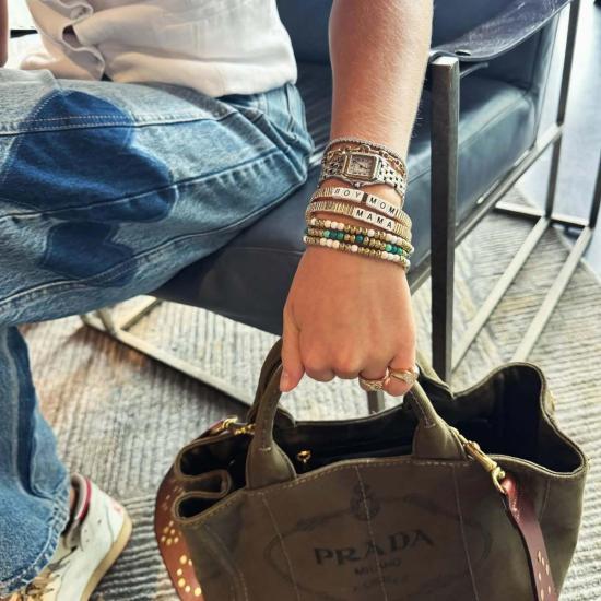  라 루미에르 뉴욕 팔찌 스택커블 마마 골드 라인 브레이슬릿 - LA LUMIERE NY