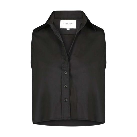  The Shirt 블라우스 셔츠 박스형 크롭 슬리브리스 셔츠 블랙 - OTHER BRANDS