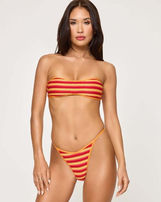  엘스페이스 비키니 수영복 LSpace 베카 비키니 탑 선셋 스트라이프 - L SPACE