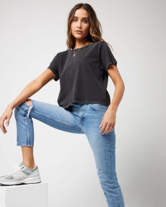  엘스페이스 반팔 티셔츠 LSpace 올데이 탑 블랙 - L SPACE