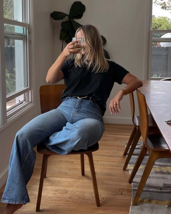  엘스페이스 반팔 티셔츠 LSpace 올데이 탑 블랙