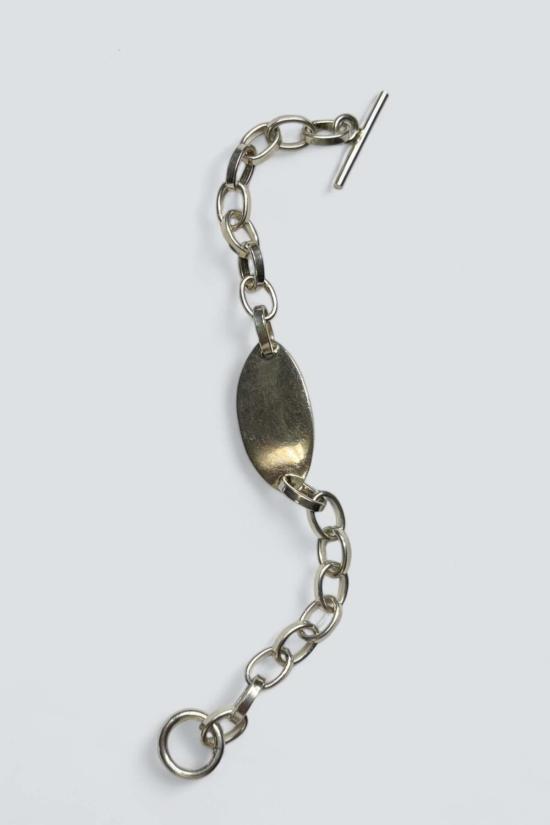  빈티지 팔찌 오벌 ID 팔찌 스털링 실버