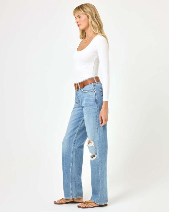  엘스페이스 후드 티셔츠 LSpace 애슐린 롱슬리브 탑 화이트 - L SPACE