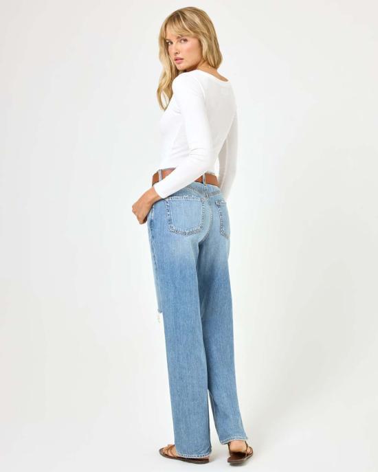  엘스페이스 후드 티셔츠 LSpace 애슐린 롱슬리브 탑 화이트 - L SPACE