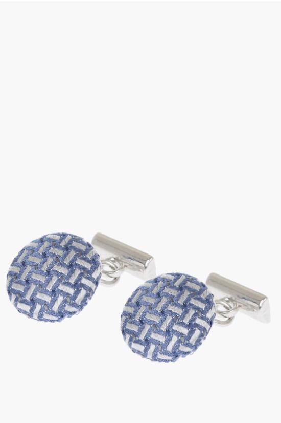 꼬르넬리아니 커프스 링크/타이 홀더 CUFFLINKS SILK LIGHTBLUE Light blue
