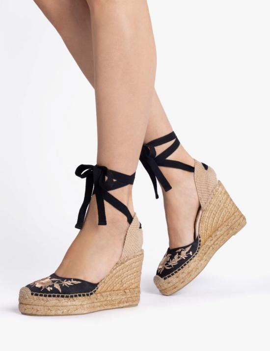  PENELOPE CHILVERS 힐/펌프스 페넬로페 칠버스 하이 갈라 자수 새틴 에스파드릴