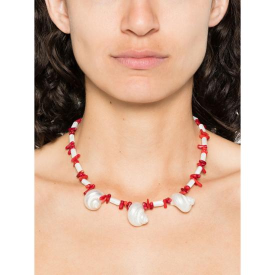 25FW Amori Mori 목걸이/팬던트 THREE CARACOLA COLLAR CORAL GOLD WHITE - OTHER BRANDS