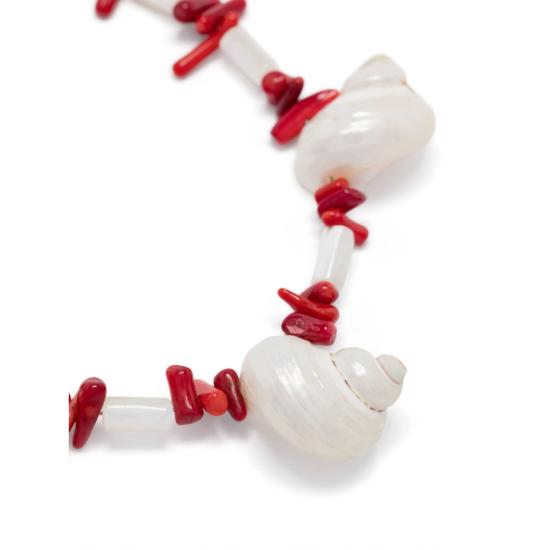 25FW Amori Mori 목걸이/팬던트 THREE CARACOLA COLLAR CORAL GOLD WHITE - OTHER BRANDS