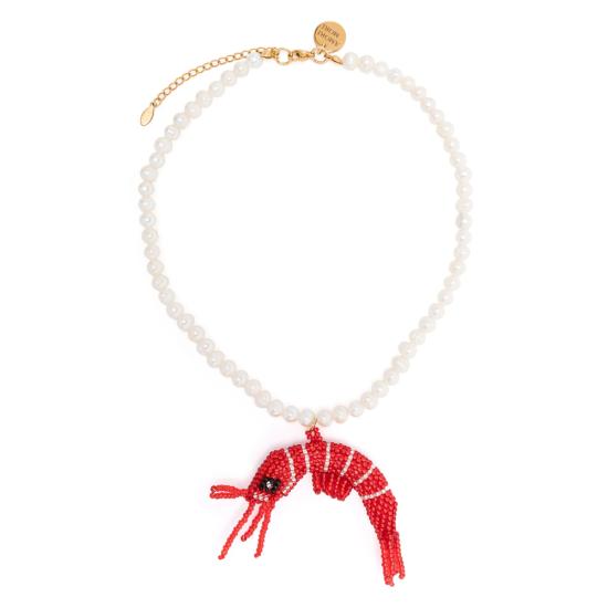 25FW Amori Mori 목걸이/팬던트 PERLAS GAMBA COLLAR PLATA GOLD WHITE