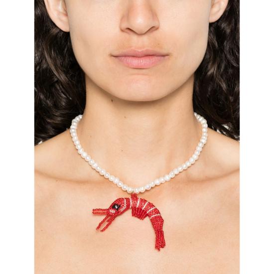 25FW Amori Mori 목걸이/팬던트 PERLAS GAMBA COLLAR PLATA GOLD WHITE - OTHER BRANDS
