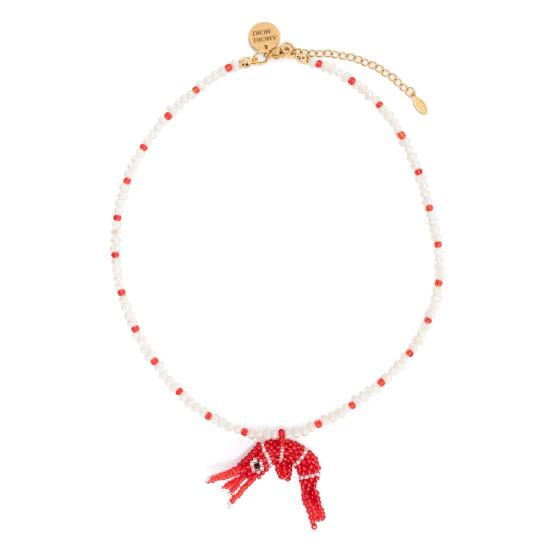 25FW Amori Mori 목걸이/팬던트 MINI GAMBA COLLAR ROJA GOLD WHITE