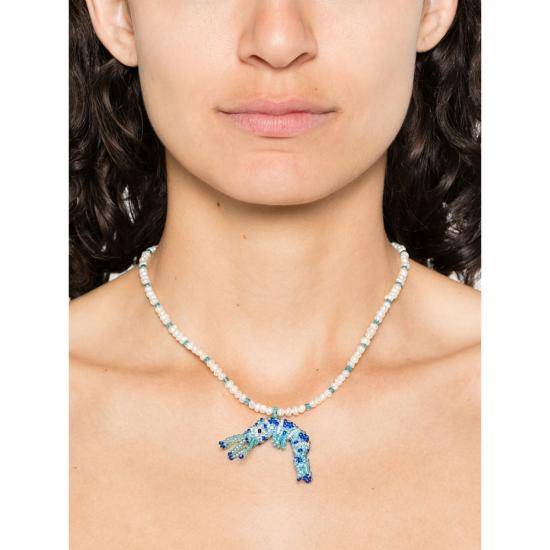 25FW Amori Mori 목걸이/팬던트 MINI GAMBA COLLAR AZUL GOLD BLUE - OTHER BRANDS