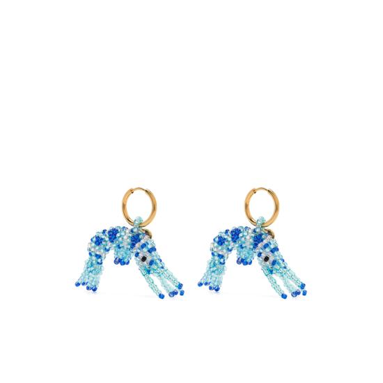 25FW Amori Mori 이어링 GAMBA PENDIENTES AZUL GOLD BLUE