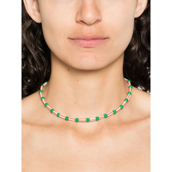 25FW Amori Mori 목걸이/팬던트 CRISTAL COLLAR VERDE GOLD GREEN - OTHER BRANDS