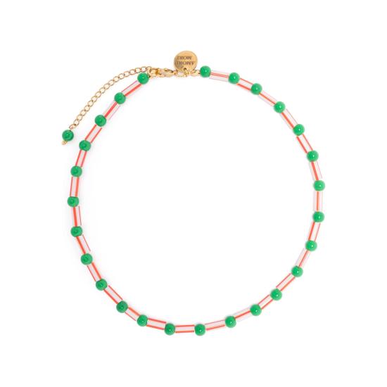 25FW Amori Mori 목걸이/팬던트 CRISTAL COLLAR VERDE GOLD GREEN