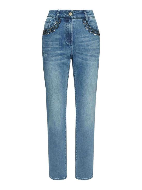  ELENA MIRO` 스트레이트 팬츠 P449P200218N024 Blue