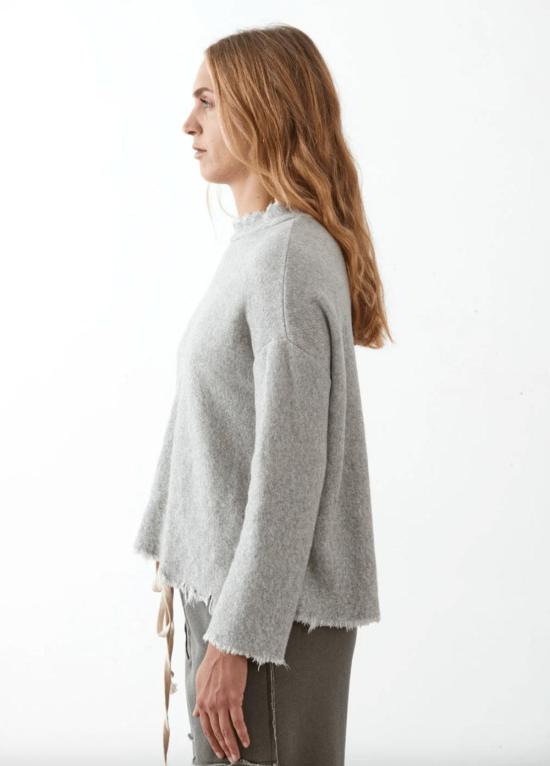  Veronique Miljkovitch 스웨터 베로니크 밀코비치 베일 빅 루프 테리 스웨트셔츠 도브 - OTHER BRANDS